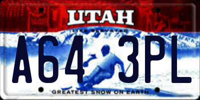 UT license plate A643PL
