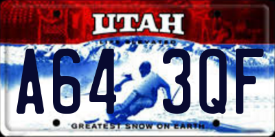 UT license plate A643QF