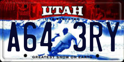 UT license plate A643RY