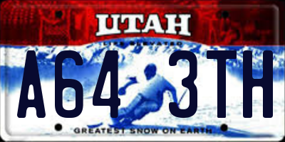 UT license plate A643TH