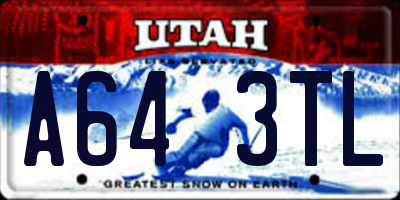 UT license plate A643TL