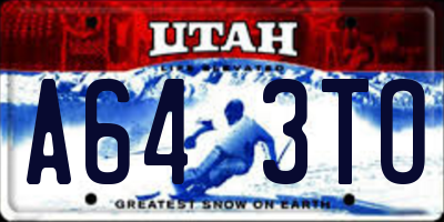 UT license plate A643TO