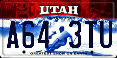 UT license plate A643TU