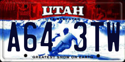 UT license plate A643TW