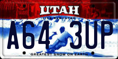 UT license plate A643UP