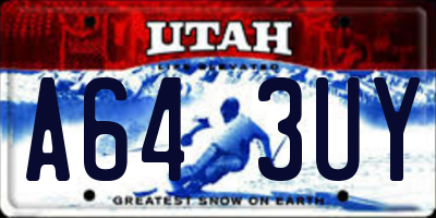 UT license plate A643UY