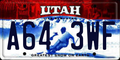 UT license plate A643WF