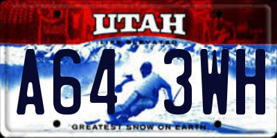 UT license plate A643WH