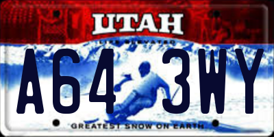 UT license plate A643WY