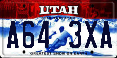 UT license plate A643XA
