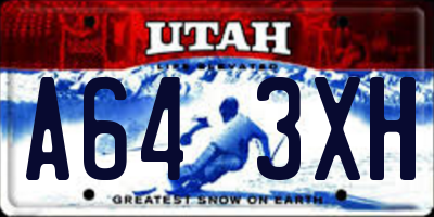 UT license plate A643XH
