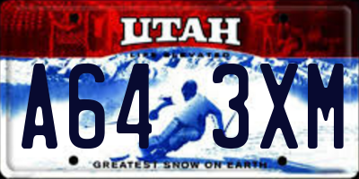 UT license plate A643XM
