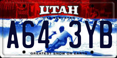 UT license plate A643YB
