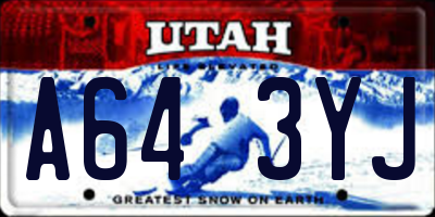 UT license plate A643YJ