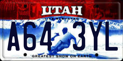 UT license plate A643YL