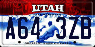 UT license plate A643ZB