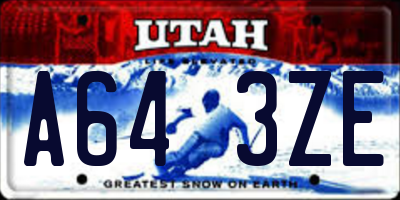 UT license plate A643ZE