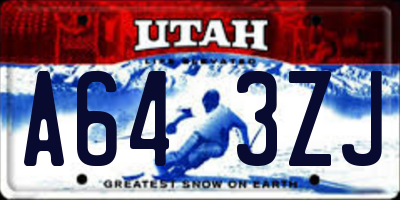 UT license plate A643ZJ