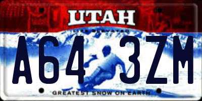 UT license plate A643ZM