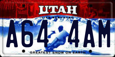 UT license plate A644AM