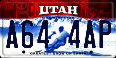 UT license plate A644AP