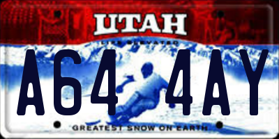 UT license plate A644AY