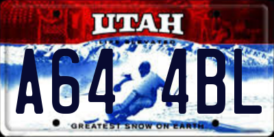 UT license plate A644BL