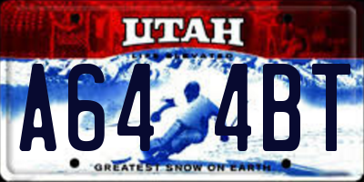 UT license plate A644BT