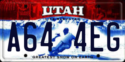 UT license plate A644EG