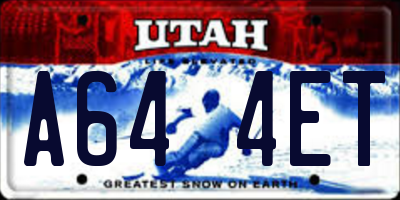 UT license plate A644ET