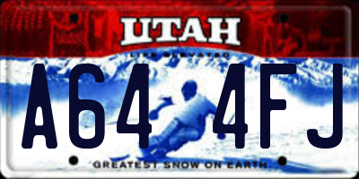 UT license plate A644FJ