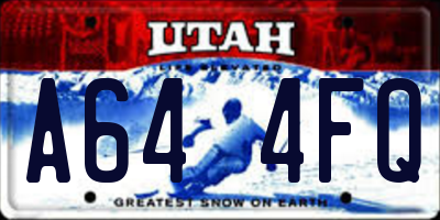 UT license plate A644FQ