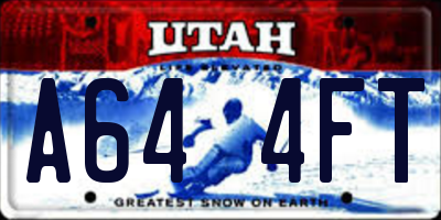UT license plate A644FT