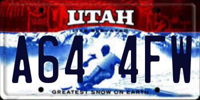 UT license plate A644FW