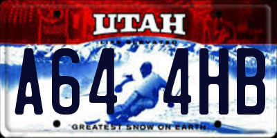 UT license plate A644HB