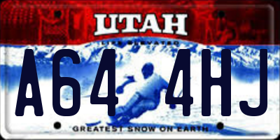 UT license plate A644HJ