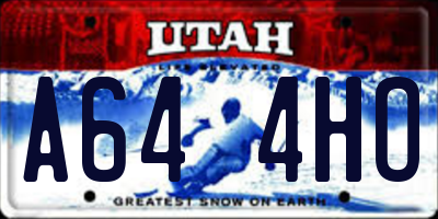 UT license plate A644HO
