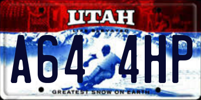 UT license plate A644HP