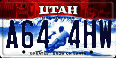UT license plate A644HW