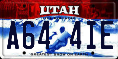 UT license plate A644IE