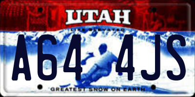 UT license plate A644JS