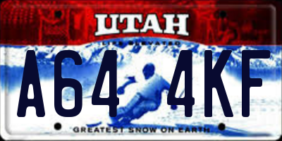 UT license plate A644KF
