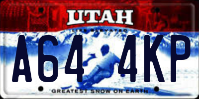 UT license plate A644KP