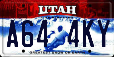 UT license plate A644KY