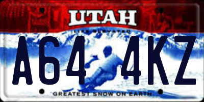 UT license plate A644KZ