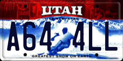 UT license plate A644LL