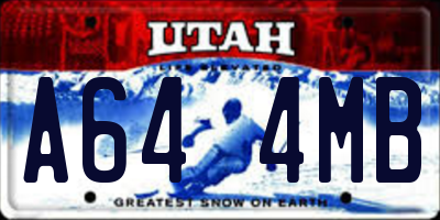 UT license plate A644MB