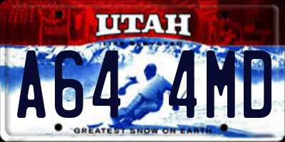 UT license plate A644MD