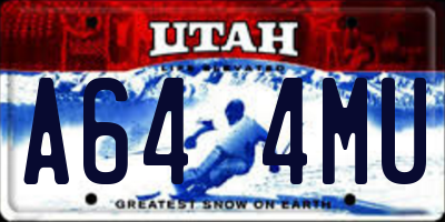 UT license plate A644MU