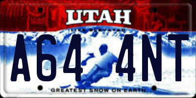 UT license plate A644NT